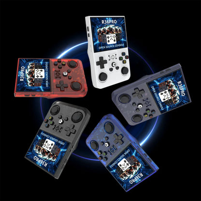 R36PRO Handheld Game Console – Hall Effect Joystick 3.5" IPS RK3566 30+ Emulators 30000 Games 4000mAh 64GB 128GB PS1 N64 PSP GBA 5 Colors