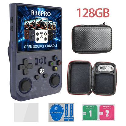R36PRO Handheld Game Console – Hall Effect Joystick 3.5" IPS RK3566 30+ Emulators 30000 Games 4000mAh 64GB 128GB PS1 N64 PSP GBA 5 Colors