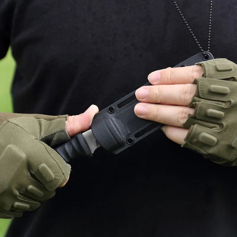 Survival Knife – 9Cr18MoV Steel Tactical Camping Knife with Neck Sheath for Outdoor & Self-Defense
