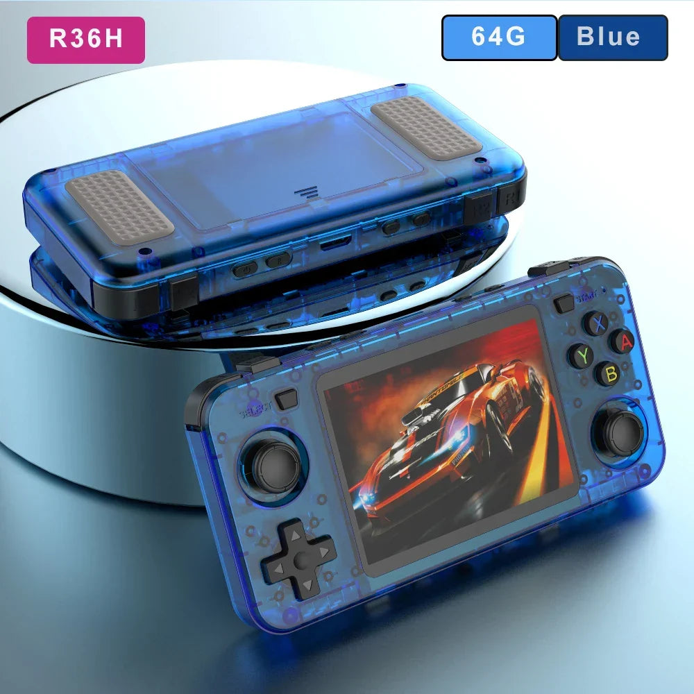 R36H Handheld Game Console – Replaceable Battery Dual SD Slot 3.5" IPS RK3326 15000 Games 20+ Emulators Linux 64GB 128GB 6 Colors PS1 NES GBA SNES