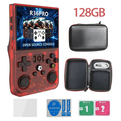 R36PRO Handheld Game Console – Hall Effect Joystick 3.5" IPS RK3566 30+ Emulators 30000 Games 4000mAh 64GB 128GB PS1 N64 PSP GBA 5 Colors