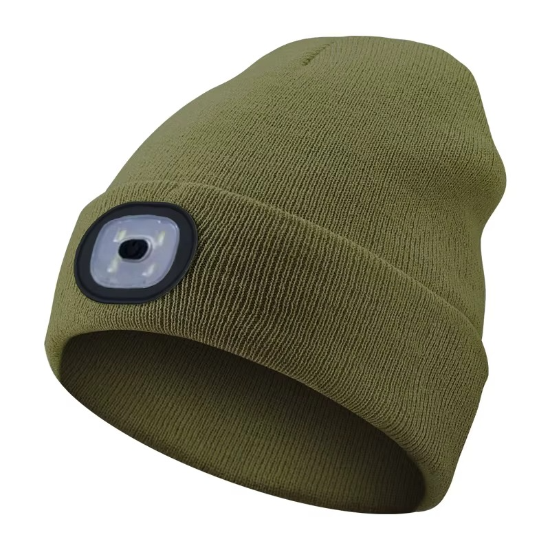 LED Beanie Light with Built-In Rechargeable Headlamp Hat