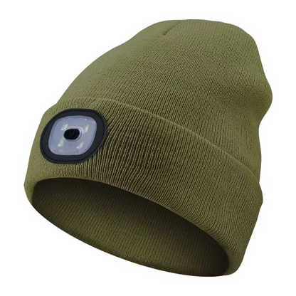 LED Beanie Light with Built-In Rechargeable Headlamp Hat