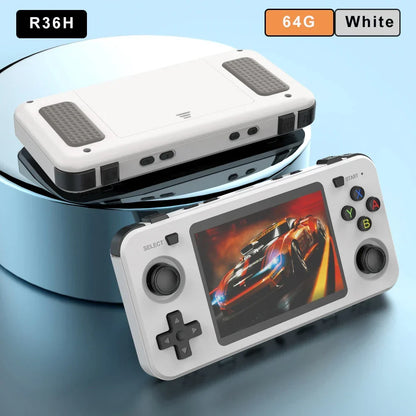 R36H Handheld Game Console – Replaceable Battery Dual SD Slot 3.5" IPS RK3326 15000 Games 20+ Emulators Linux 64GB 128GB 6 Colors PS1 NES GBA SNES
