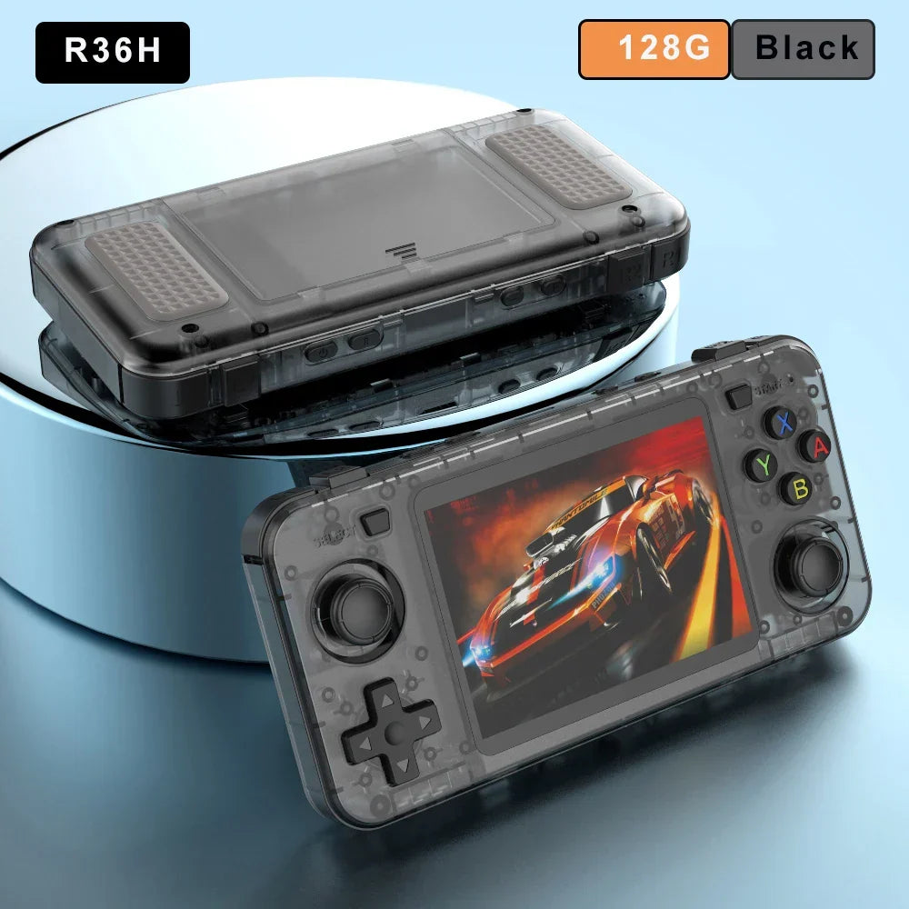 R36H Handheld Game Console – Replaceable Battery Dual SD Slot 3.5" IPS RK3326 15000 Games 20+ Emulators Linux 64GB 128GB 6 Colors PS1 NES GBA SNES