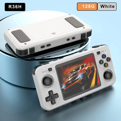 R36H Handheld Game Console – Replaceable Battery Dual SD Slot 3.5" IPS RK3326 15000 Games 20+ Emulators Linux 64GB 128GB 6 Colors PS1 NES GBA SNES