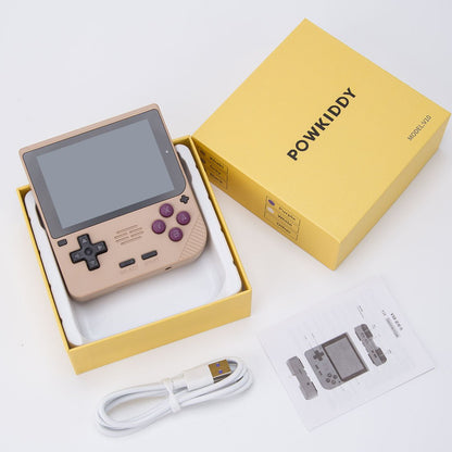 Powkiddy V10 Handheld Game Console – 3.5" IPS Compact Square Design 8-Hour Battery 150g Ultra-Lightweight Linux N64 PS1 GBA NDS Retro Gaming System