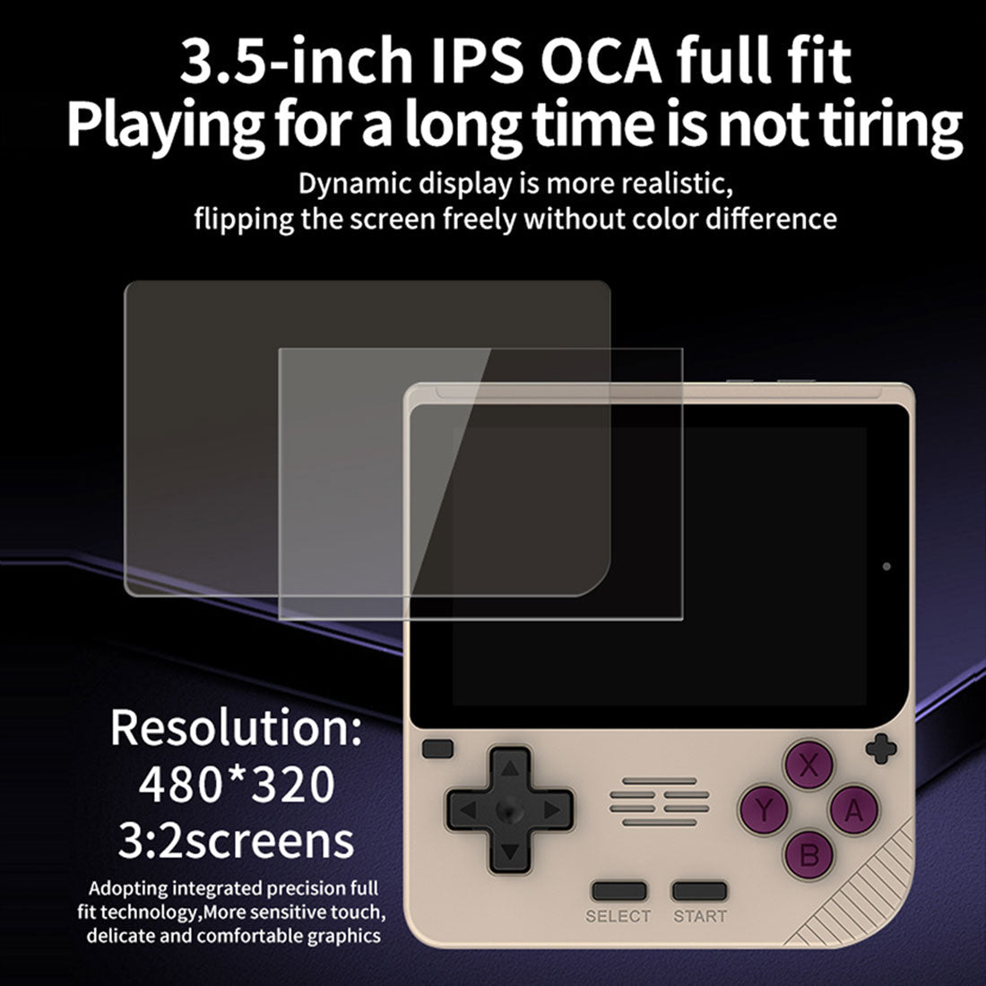 Powkiddy V10 Handheld Game Console – 3.5" IPS Compact Square Design 8-Hour Battery 150g Ultra-Lightweight Linux N64 PS1 GBA NDS Retro Gaming System