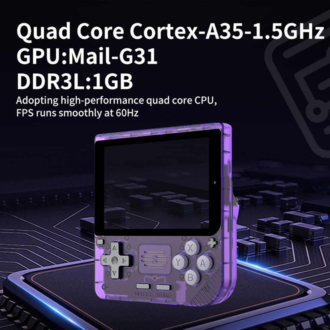 Powkiddy V10 Handheld Game Console – 3.5" IPS Compact Square Design 8-Hour Battery 150g Ultra-Lightweight Linux N64 PS1 GBA NDS Retro Gaming System