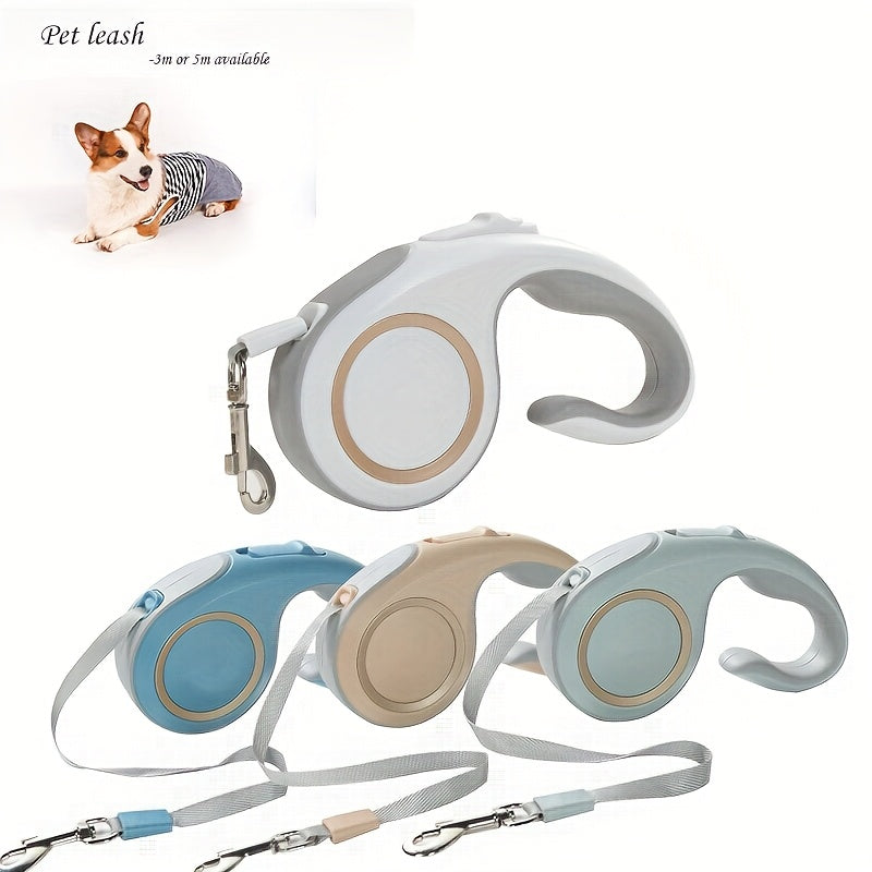 Retractable Dog Leash 16Ft – 360° Tangle-Free with One-Key Lock & Ergonomic C-Shaped Handle | M & L | 3 Colors