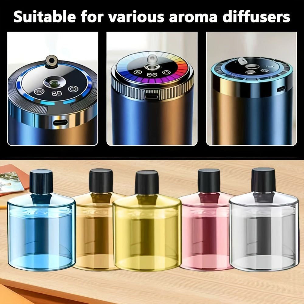 Car Fragrance Diffuser Refill Liquid – 5 Bottles 1.69oz Each, 5 Scents (Hilton, Gardenia, Osmanthus, Ocean, Cologne), Car Air Freshener Refill for Smart Rechargeable Diffuser