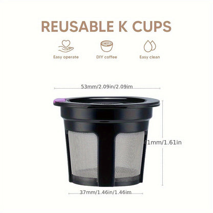 Reusable K-Cup Coffee Pods for Keurig 1.0 & 2.0, Refillable K-Cup Filters Universal Fit, Eco-Friendly Reusable Coffee Pod Filters, 6 Colors, Use Any Ground Coffee