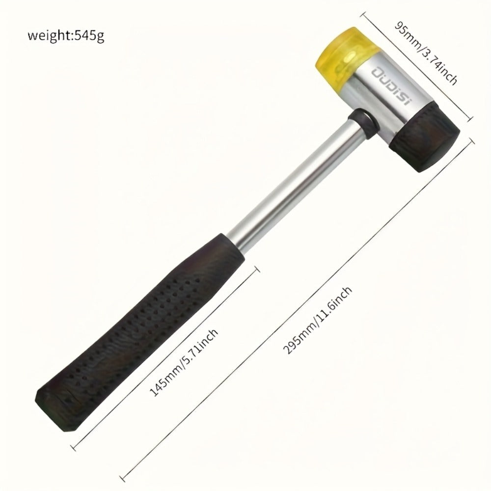 Double-Head Rubber Mallet – Plastic Installation Hammer with Rubber Handle, Rebound-Proof Soft Mallet for Floor Installation, Tile, Jewelry, Leather Crafts & Woodworking (25/30/35/40mm)