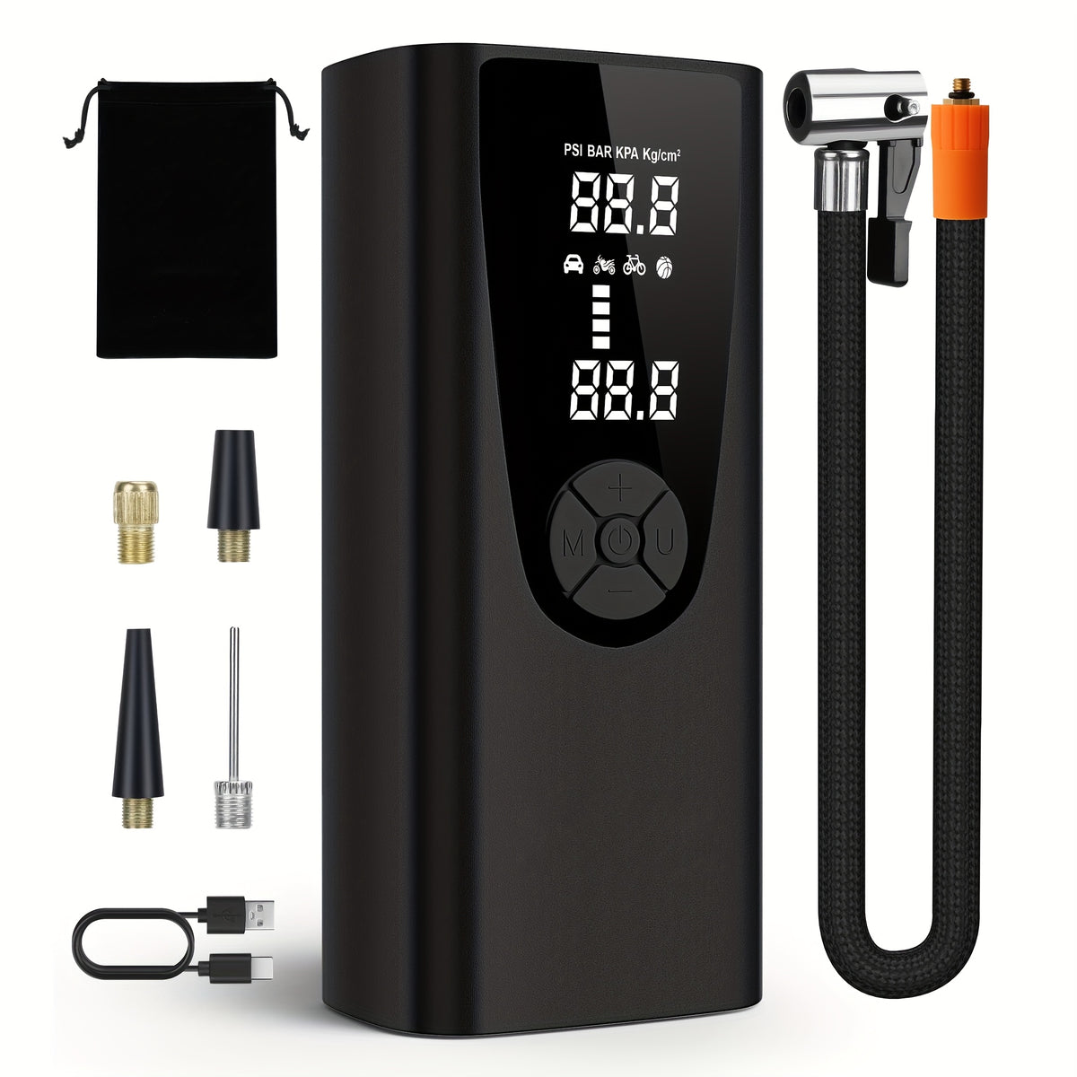 Tire Inflator Portable Air Compressor, 150PSI Air Pump for Car Tires with 25000mAh Battery, One Click Smart Air Pump Tire Inflator for Car, Motorcycle, Bicycle And More with Tire Pressure Gauge
