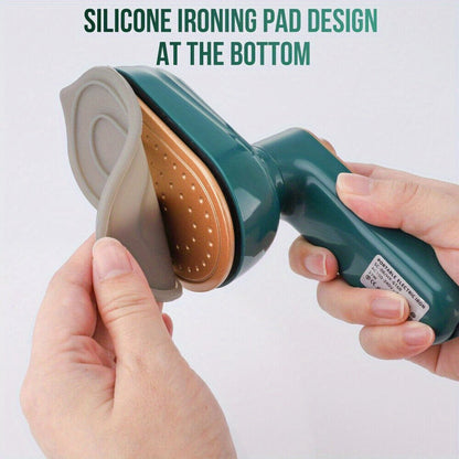 Handheld Steam Iron Portable 33W Dry Wet 2-in-1 Travel Iron 360 Degree Tip Design Transparent Water Tank 50ml Wrinkle Remover for Clothes Shirts Suits Home Travel Green