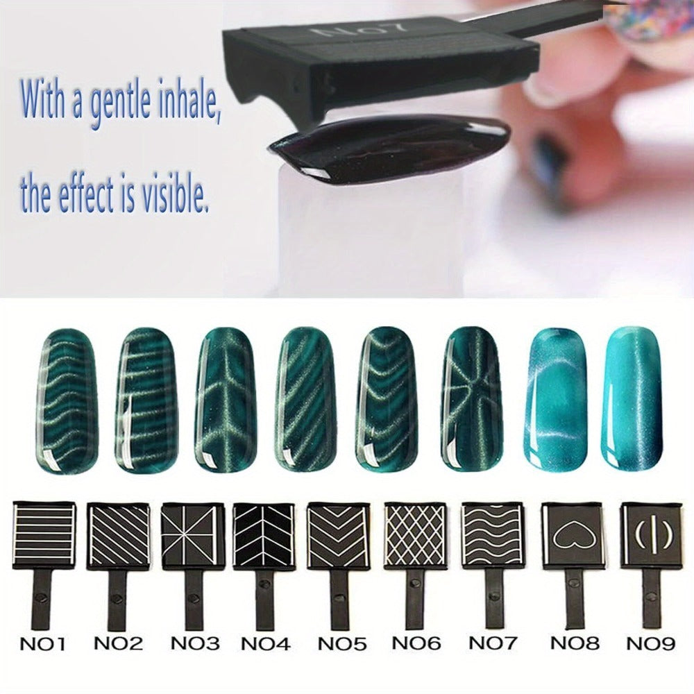 Cat Eye Gel Polish Kit 14Pcs Magnetic UV Nail Polish Set with Magnet Pen – 3D Shimmer Cat Eye Nail Art for Salon & DIY Manicure, Beginner to Pro, Long-Lasting LED Curable
