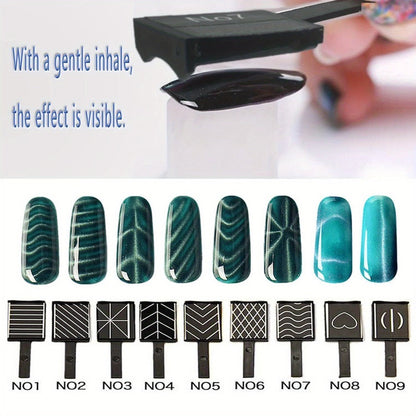 Cat Eye Gel Polish Kit 14Pcs Magnetic UV Nail Polish Set with Magnet Pen – 3D Shimmer Cat Eye Nail Art for Salon & DIY Manicure, Beginner to Pro, Long-Lasting LED Curable