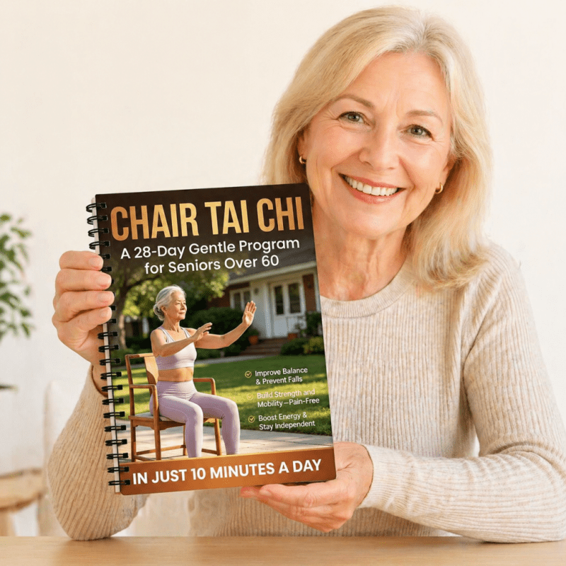 Chair Tai Chi Book for Seniors Over 60 – 28-Day Gentle Daily Program, Spiral-Bound Seated Exercise Guide for Balance Training, Fall Prevention, Strength & Mobility, Low-Impact Fitness Routine