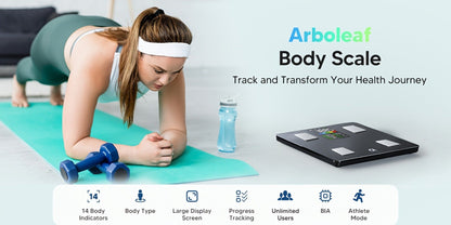 Smart Body Scale 14-in-1 – Body Fat Scale with BMI, Muscle Mass & 14 Health Metrics, Wireless Bluetooth App Sync, Auto Recognition, 500 lb Capacity, HD LED Display for Home & Gym Use