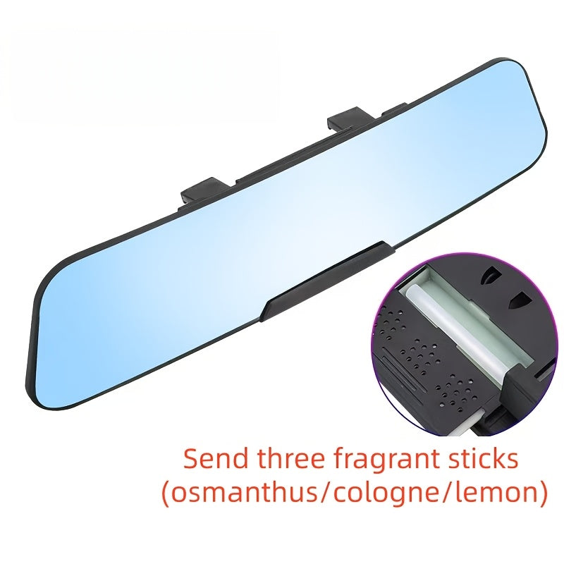 Anti-glare Rearview Mirror, Universal 12-inch (305mm), Wide-angle Panoramic Convex Rearview Mirror, Can Be Clipped On The Original, Eliminating Blind Spots And Anti-glare for Cars, SUVs And Trucks. Give Away 3 Aromatherapy.