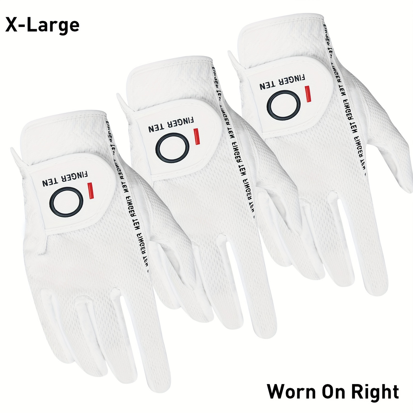 Wet Weather Golf Gloves Rain Grip 3-Pack for Men | Breathable Water-Resistant Golf Gloves for Left & Right Hand – Durable Comfortable Fit in Hot & Wet Conditions (Black, Gray, White | S–3XL)