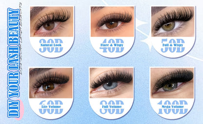 Lash Clusters Kit 720Pcs Individual Eyelash Extensions 30D 50D 80D 100D C Curl Wispy Cluster Lashes with Bond Glue & Tweezers – Complete DIY Lash Extension Kit for Beginners, Natural to Dramatic Eye Look