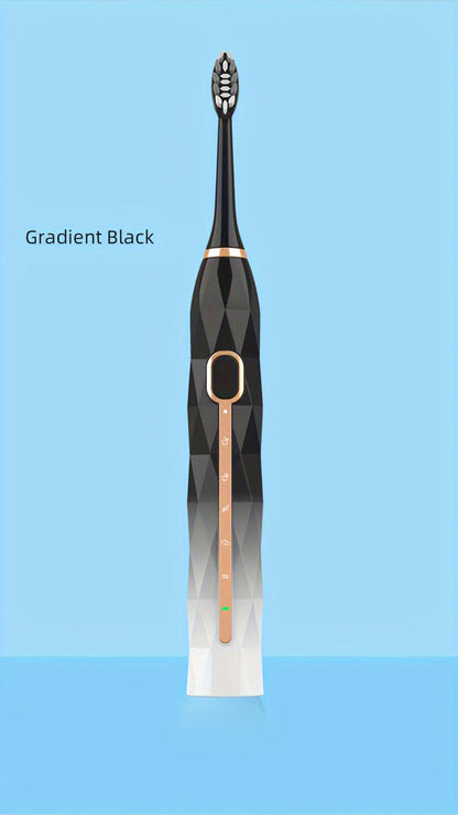 IPX8 Sonic Electric Toothbrush with 8 Replacement Brush Heads — Metal Shaft, USB Rechargeable 500mAh, Travel Case & Holder, Deep Plaque Removal for Adults Men & Women, 5 Colors
