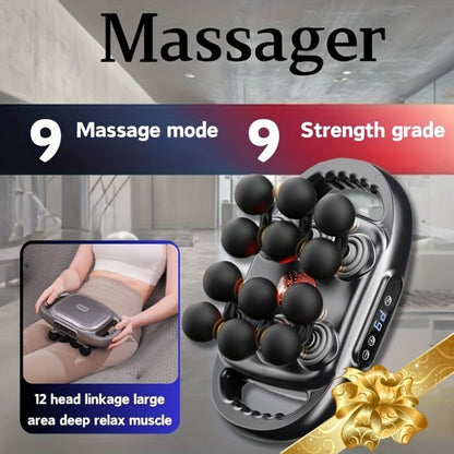 Massage Gun for Deep Tissue Relief – Cordless Percussion Massager with 9 Speeds & 9 Modes, Multiple Heads for Back, Neck, Shoulders, Legs & Feet | Gift for Dad & Mom