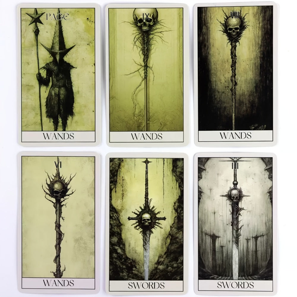 Horror Tarot Cards Deck – Mystical Dark Tarot Card Set for Divination, Power Exploration & Intuition Reading | Gothic Board Game Accessory Halloween Christmas Birthday Gift for Adults & Teens