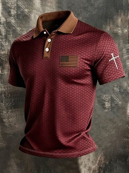 Men's Patriotic Polo Shirt - Collared Short Sleeve 681957