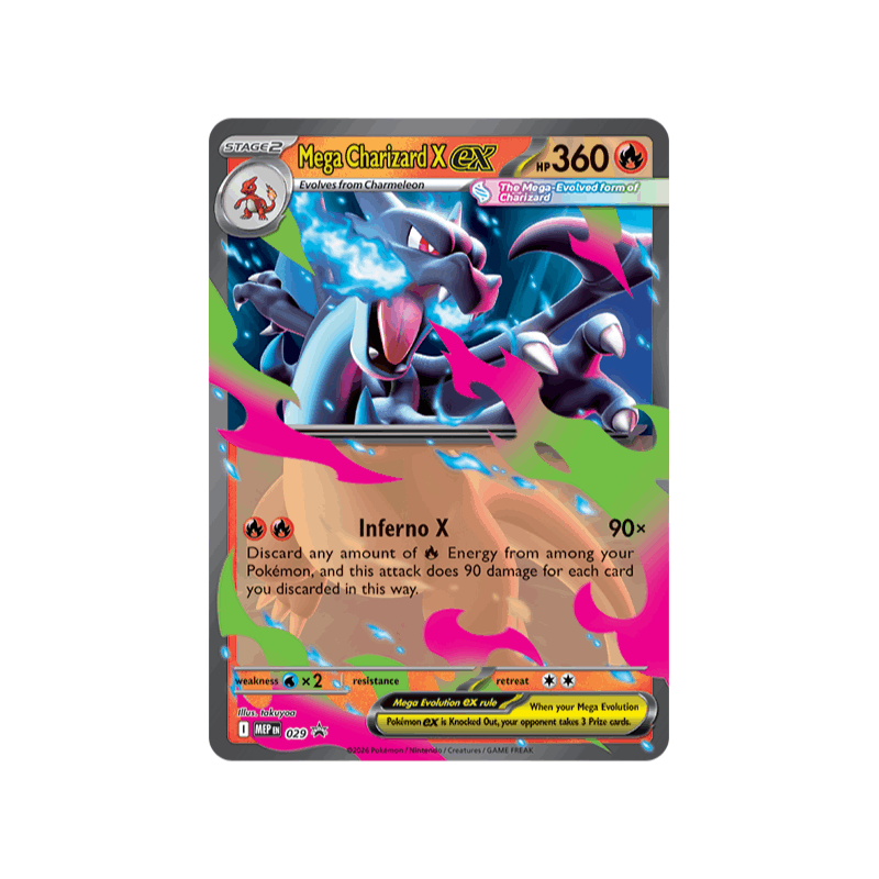 Mega Charizard Pokemon TCG Tin – 4 Booster Packs + 1 Foil Promo Card | Mega Charizard X ex or Y ex | Official Collector Gift for Kids, Teens & Pokemon Fans