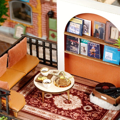 3D Wooden Miniature House Puzzle Model Kit Jungle Momo Tea – Handmade Retro DIY Craft No Glue No Battery Scene Building for Adults Teens Birthday Christmas Valentine Gift for Her