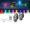 2/4/6/8 LED Lights with Remote Control, 8-color USB Charging High Brightness LED Lights, Mini Bike Lights, Ideal Gift for Car, Drone, Motorcycle, And Bicycle Drivers