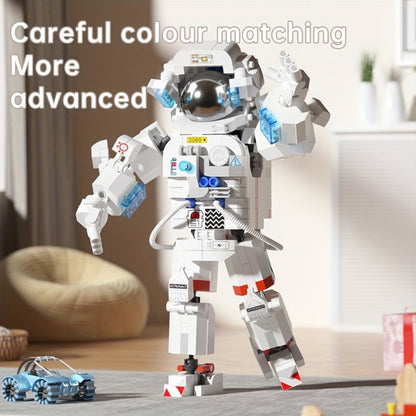 Astronaut Space Building Blocks 623 Piece Micro Particle DIY Kit – Space-Themed Mini Bricks ABS Assembly Desk Decor Stress Relief Gift for Boys Girls Teens Adults Birthday Easter Christmas