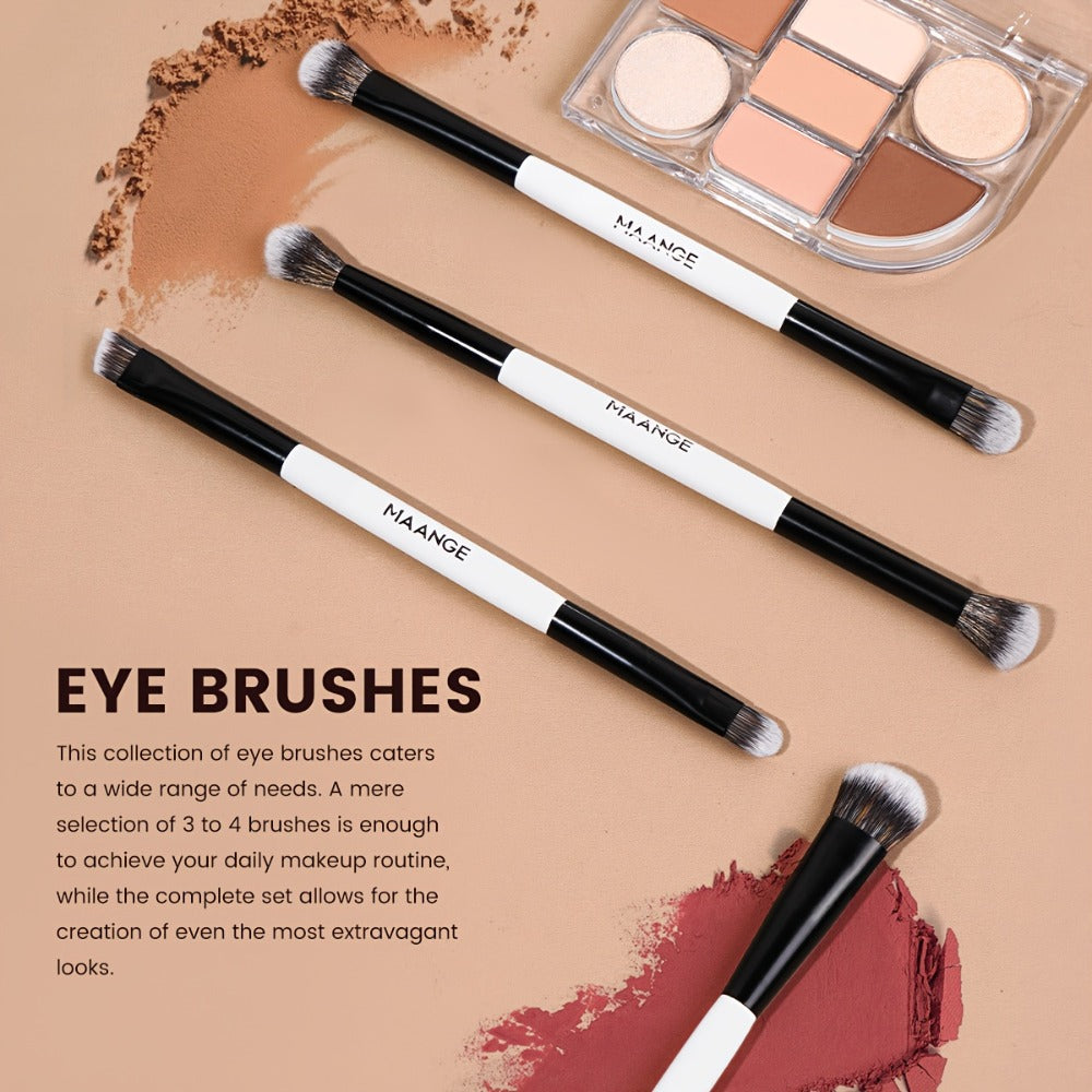 Double-Ended Makeup Brush Set 10PCS with Cosmetic Bag – Soft Nylon Bristles Dual-Ended Blush Eyeshadow Face Brushes Professional Kit for Beginners & Pros Women