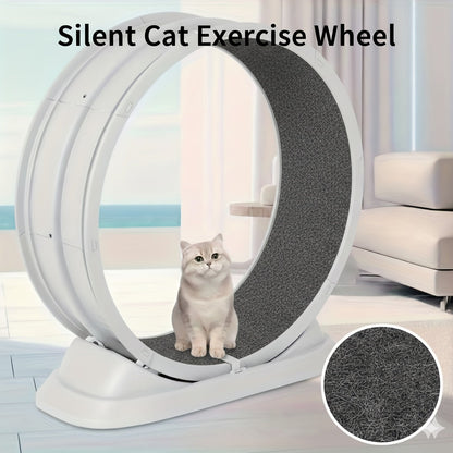 Cat Treadmill Indoor Exercise Wheel Durable Plastic Running Wheel for Indoor Cats All Breeds No Battery Needed Silent Spinner Cat Fitness Toy XXL Green Grey