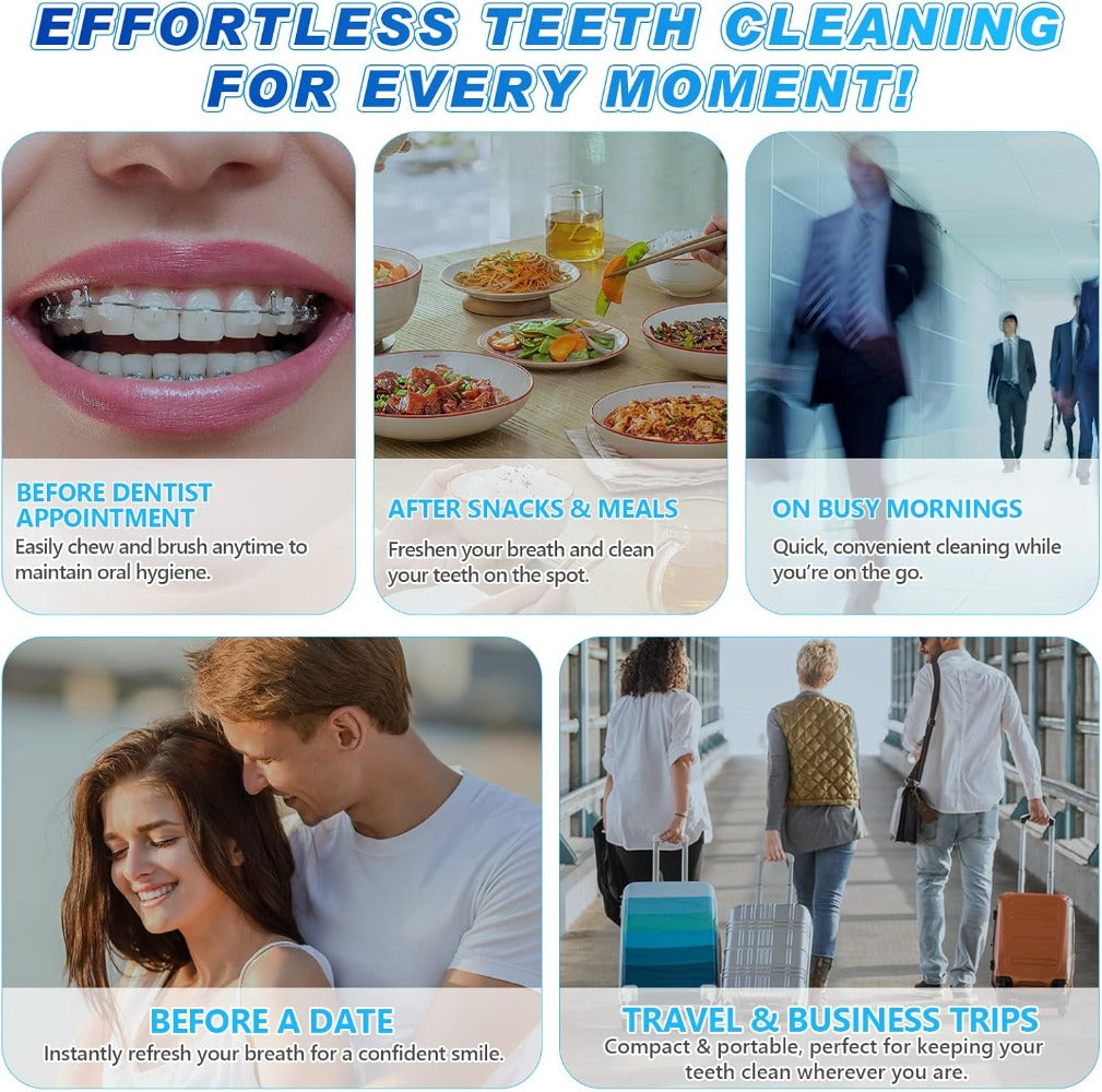 Toothpaste Tablets 120 Count Mint Flavor — Portable Mouthwash Tablets for Fresh Breath & Gentle Whitening, Travel-Friendly Mess-Free On-the-Go Oral Care for Women Men & Kids
