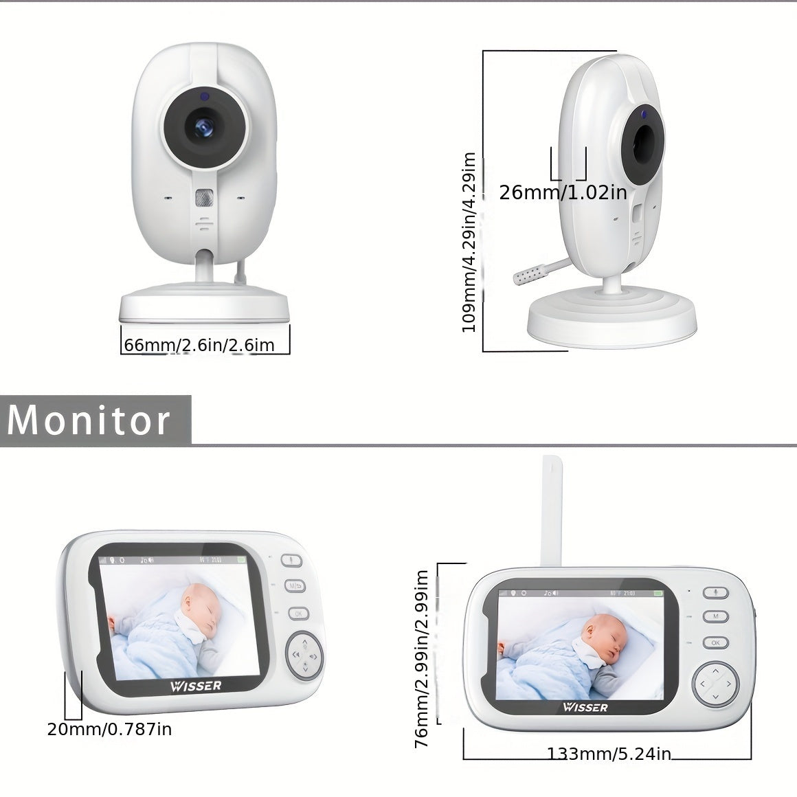 Video Baby Monitor - Night Vision Two-Way Audio