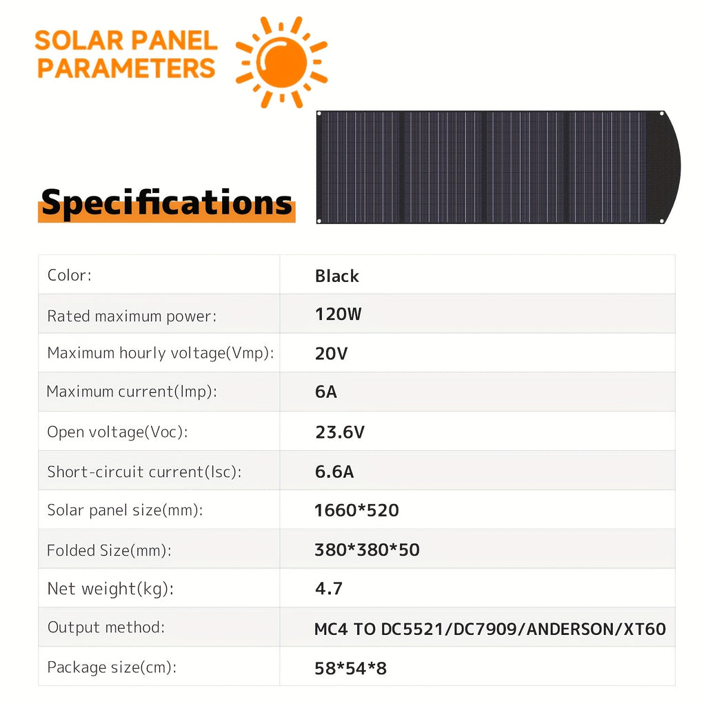 LVYUAN 400W/200W/120W Solar Battery Folding Panel with Adjustable Bracket Solar Panel for RV, Cruise Ship Yacht, Travel, Outdoor Adventure, Power Station, Camping, Solar Generator