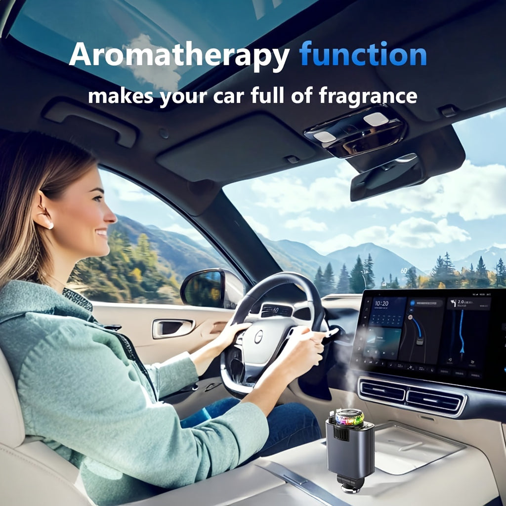 New AromaRelax Car Charger,Perfume(1pc/3pcs Sold),3-in-1 Retractable Car Charger with Starlight Projector, Fast Charging Car Phone Charger with 2.6ft Retractable Cable and USB-C Port, Car Charger Adapter, Compatible with Phone Etc.