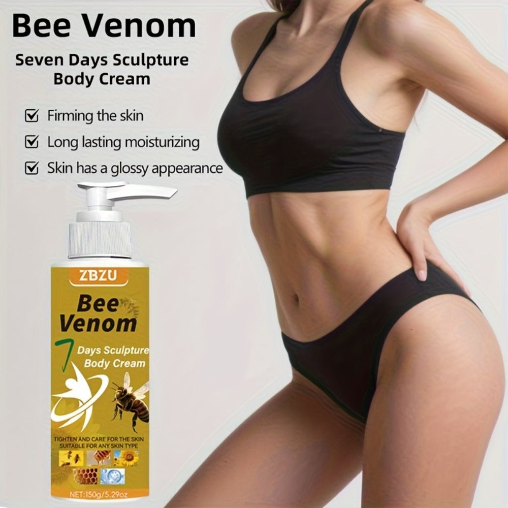 Skin Tightening Body Cream with Bee Venom & Collagen – 7-Day Rapid Firming Lotion for Arms, Abdomen, Thighs & Buttocks | Vitamin C, Vitamin E & Glycerin Formula | Fast-Absorbing Lifting Cream 150g