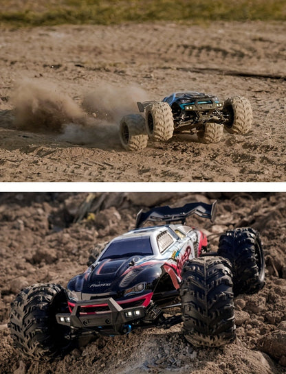 70KM/H High-Speed RC Off-Road Car 1:16 Scale 4WD – 2.4GHz Remote Control Truck with Simulation Structure, All-Terrain Monster Truck for Kids & Adults, Birthday Gift, Red Blue Black