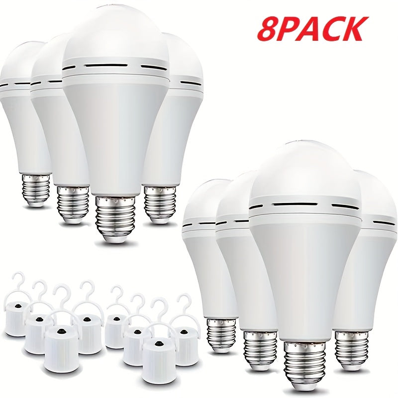 Emergency Light Bulb for Power Outages, Self-Charging Battery Backup LED Bulb 1200mAh 60 Watt Equivalent, Stays On During Blackout, E26 Base Rechargeable Backup Bulb for Home Safety Daily Use