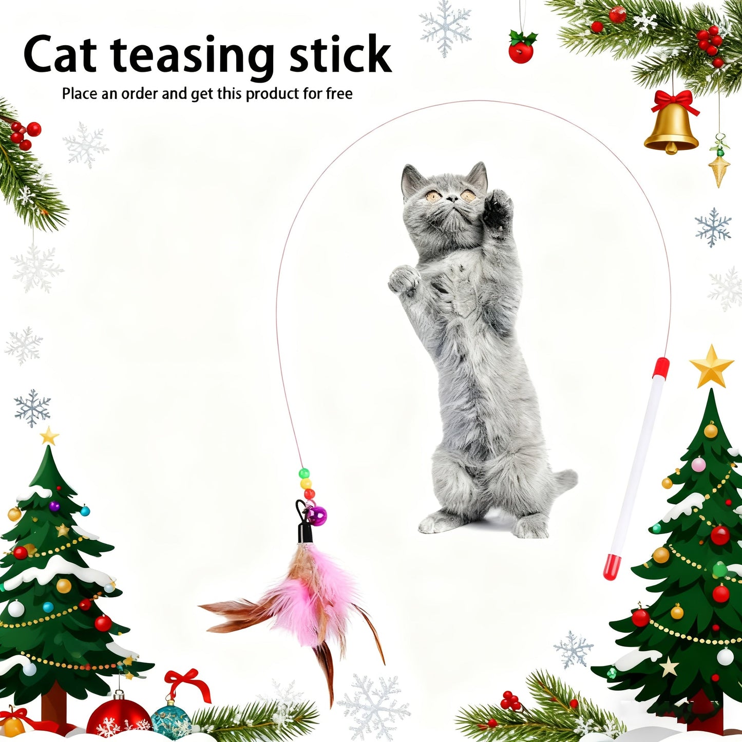 Large Cat House with Scratcher Pad & Plush Ball Toys, Ventilated Multi-Functional Indoor Outdoor Cat Shelter, Easy Assembly Single Door Double Door Luxury Double-Layer Cat Condo, Festival Gift
