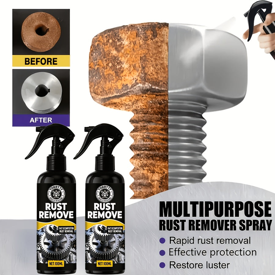 Rust Remover Spray for Metal, Iron Rust Stain Remover, Multi Function Quick Rust Removal Spray for Vehicles, Tools, Chains