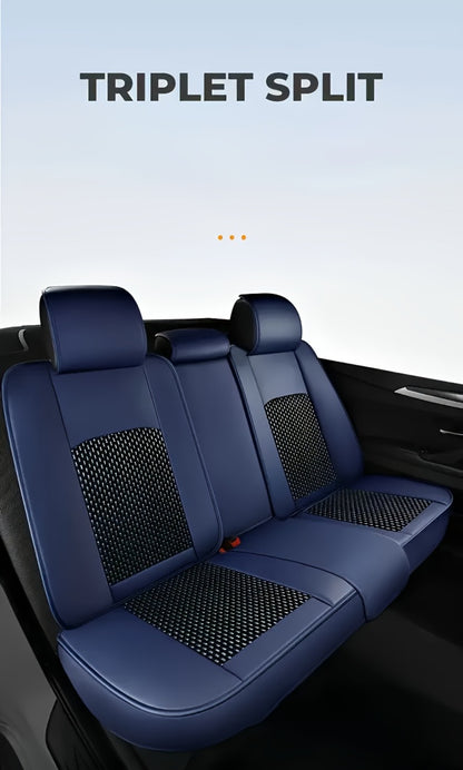 Car Seat Covers Full Set – Faux Leather 5-Seat & 2-Front Options, 3D Diamond Embroidery, Waterproof & Non-Slip for SUVs, Sedans & Trucks