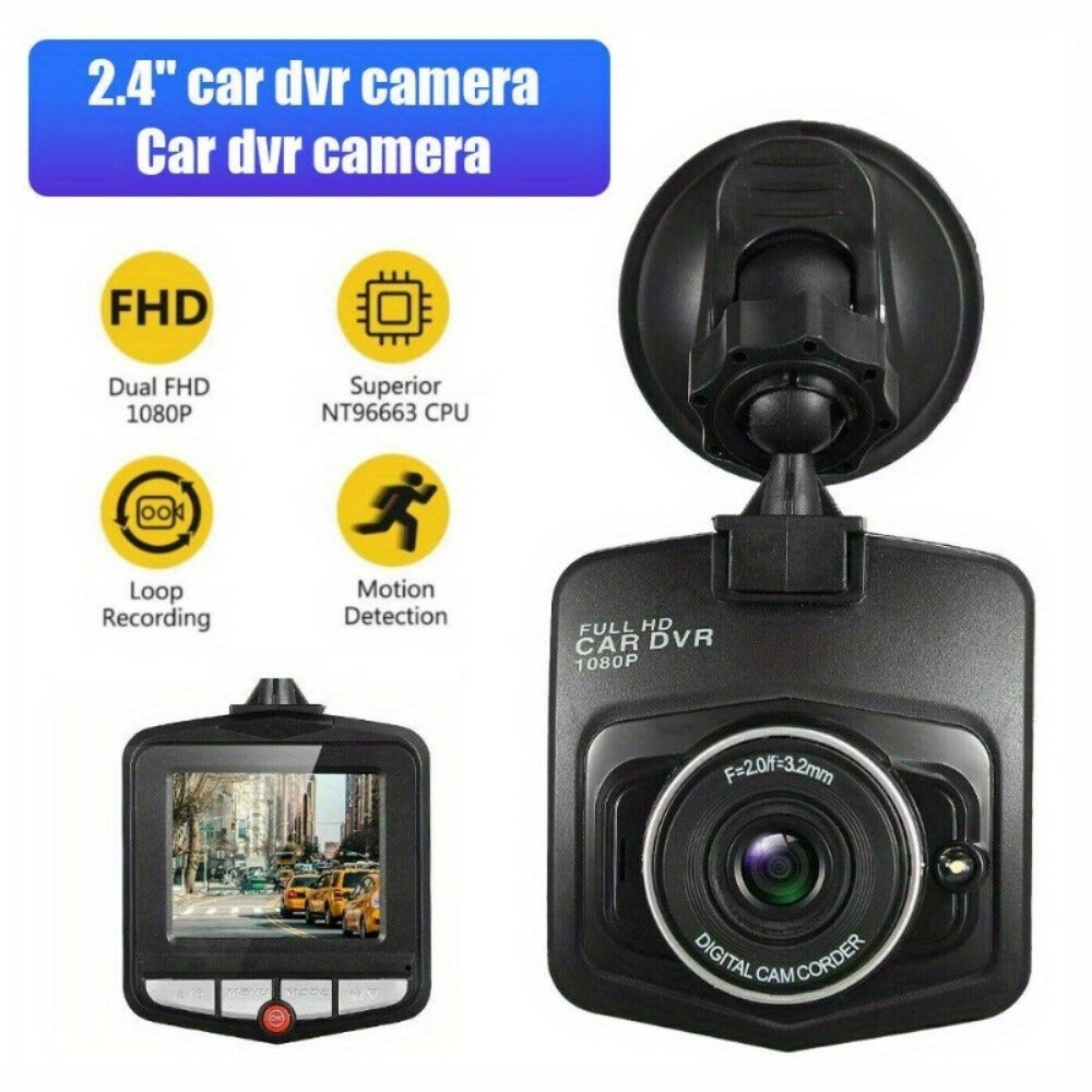 1080P Universal Vehicle Dashboard Camera Featuring a 2.2" LCD Display - Continuous Recording, 24/7 Parking Surveillance, And Motion Sensing, Without Battery