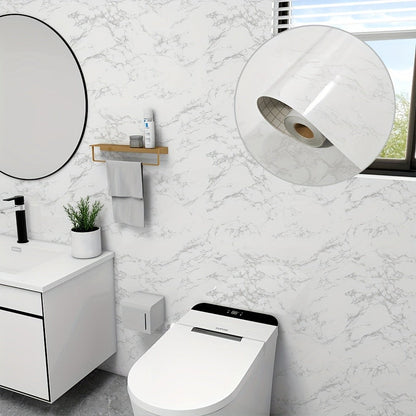 Marble Peel and Stick Wallpaper Roll - Waterproof Oil-Proof Self-Adhesive Wall Contact Paper for Kitchen Backsplash Bathroom Countertop