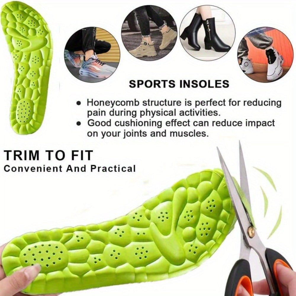 Foam Cushion Insoles 8pcs (4 Pairs) – Breathable Anti-Sweat Sports & Work Insoles for Men & Women, EU 35-46