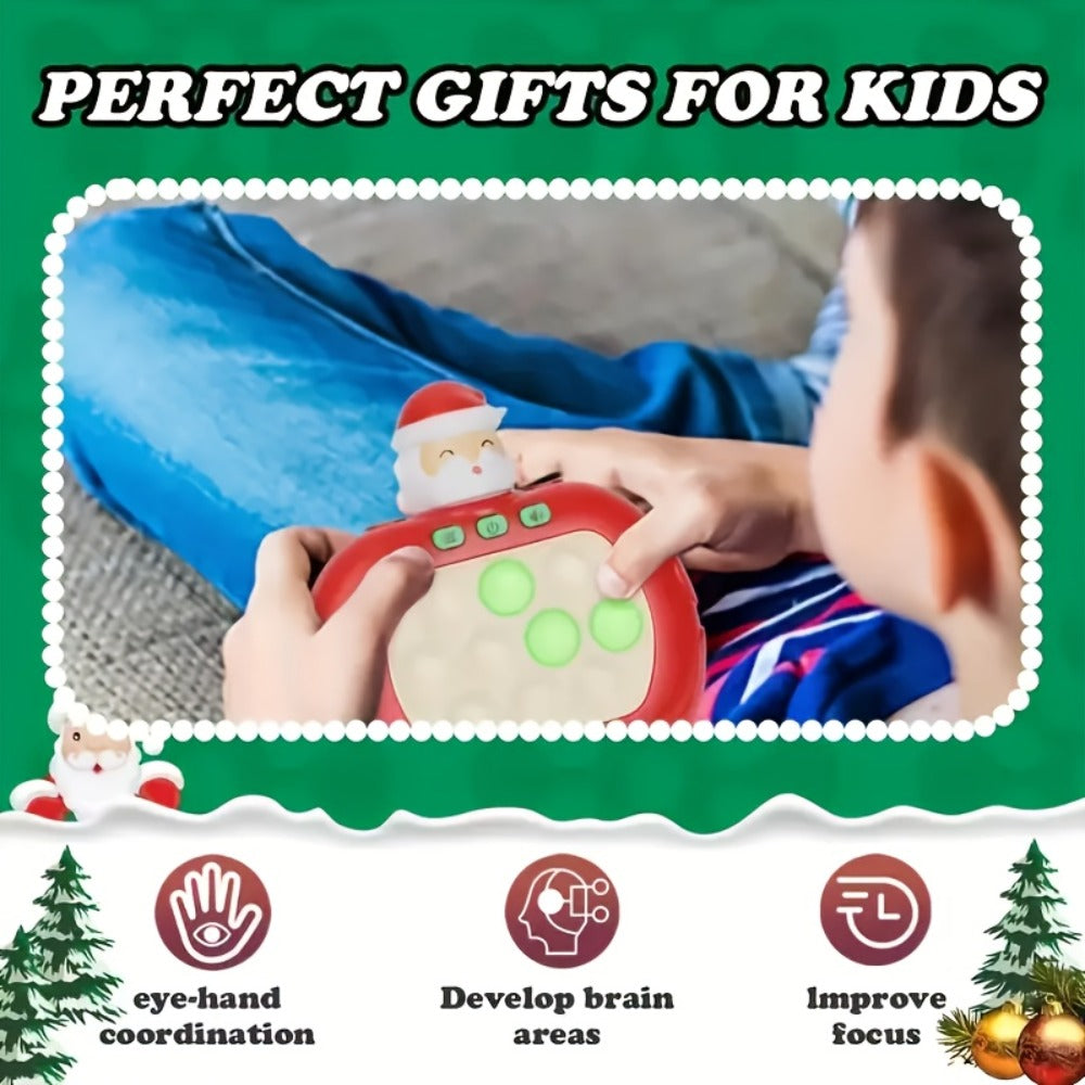 Santa Claus Pop Up Brain Game Toy for Kids – Interactive Click Music Memory Training Toy to Boost Focus Logic Animal Shaped Christmas Gift for Boys Girls